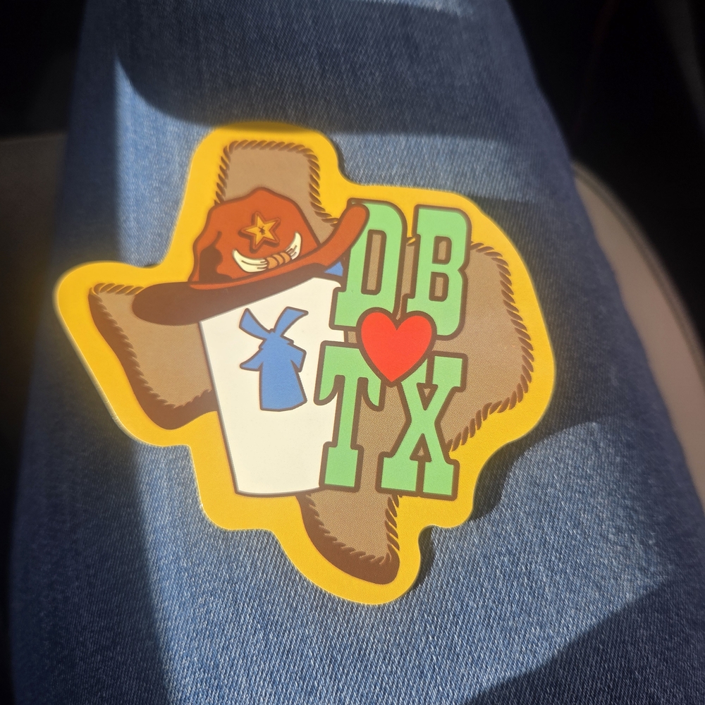 Dutch Bros Yellow Texas Support Sticker